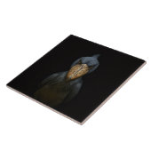 Zwarte 4 Luxe-tegel met exotische schoenbekvogel Tegeltje (Zijkant)