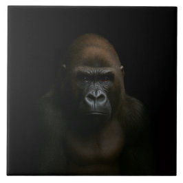 Zwarte 4 Luxe-tegel met Gorilla Tegeltje