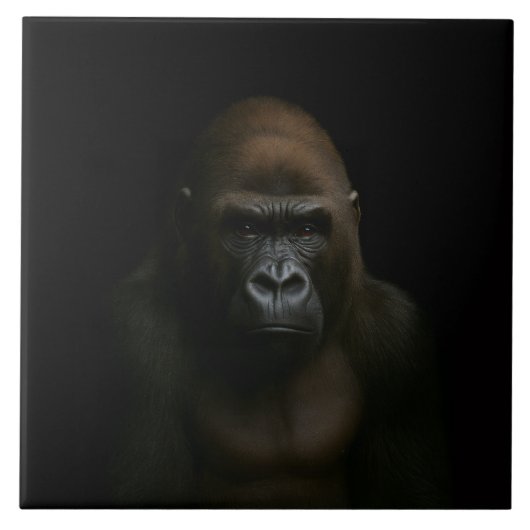 Zwarte 4 Luxe-tegel met Gorilla Tegeltje (Voorkant)
