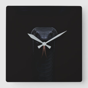 Zwarte 4 Luxe wandklok met Black Mamba