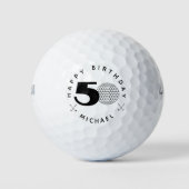 Zwarte 50e verjaardag golfballen (Voorkant)