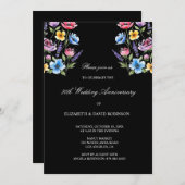 Zwarte 50ste verjaardag bruiloft kaart (Voorkant / Achterkant)