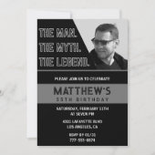 Zwarte 55e verjaardagsuitnodiging Het Man De Legen Kaart (Voorkant)