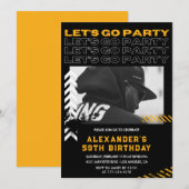 Zwarte 59ste verjaardag uitnodigingen Mannen Fotos (Voorkant / Achterkant)