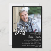 Zwarte 60e verjaardag foto kaart (Voorkant)