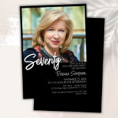 Zwarte 70e verjaardag foto uitnodiging