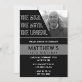 Zwarte 78e verjaardagsuitnodiging Het Man De Legen Kaart (Voorkant)