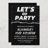 Zwarte 83e verjaardagsuitnodigingen Mannen Wit Kaart (Voorkant / Achterkant)