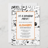 Zwarte 84ste verjaardagsuitnodigingen Mannen Graff Kaart (Voorkant)