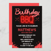 Zwarte 85e verjaardag uitnodigingen bbq Eenvoudig (Voorkant / Achterkant)