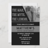 Zwarte 85ste verjaardagsuitnodiging Het Man De Leg Kaart (Voorkant)