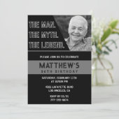 Zwarte 86ste verjaardagsuitnodiging Het Man De Leg Kaart (Staand voorkant)