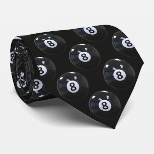 Zwarte 8 Ball Biljart Pool Speler Cool Stropdas