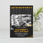 Zwarte 99ste verjaardag uitnodigingen Mannen (Staand voorkant)