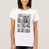 Zwarte 9 Foto Vierkante Collage - met witte script T-shirt (Voorkant)
