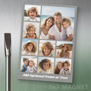 Zwarte 9 Foto Vierkante Collage - witte tekst Magn Magnetische Uitnodiging