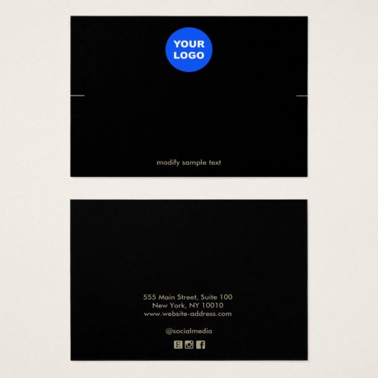 Zwarte Aangepast Voeg je Logo-armbandbreedteweerga Visitekaartje (Voorkant /achterkant)