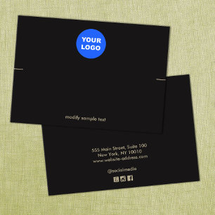 Zwarte Aangepast Voeg je Logo-armbandbreedteweerga Visitekaartje