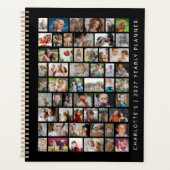 Zwarte aangepaste 54 foto collage planner (Voorkant)