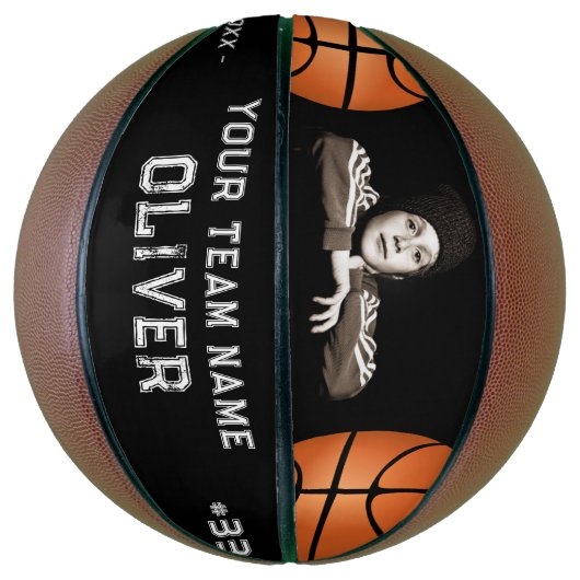 Zwarte Aangepaste afspeelnaam Basketbal (Verticaal)