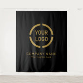 Zwarte Aangepaste Bedrijfslogo Achtergrond Voor Ev Wandkleed (Voorkant)