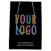 Zwarte aangepaste cadeautas zakelijke bedrijfslogo (Achterkant)