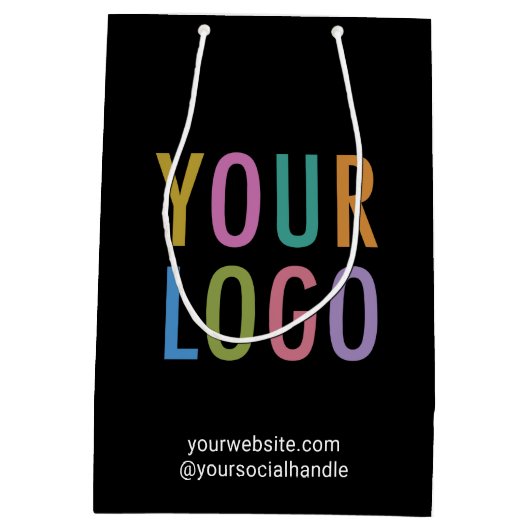 Zwarte aangepaste cadeautas zakelijke bedrijfslogo (Achterkant)