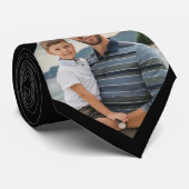 Zwarte aangepaste familiefoto stropdas (Opgerold)