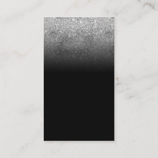 Zwarte aangepaste foto grijs glans zilver bedankt informatiekaartje (Achterkant)