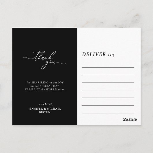 Zwarte Aangepaste foto Hartelijk dank Briefkaart (Achterkant)