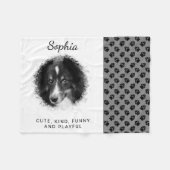 Zwarte aangepaste foto-sjabloon en pagina's en tek fleece deken (Voorkant (Horizontaal))