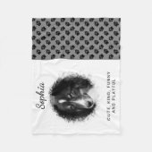 Zwarte aangepaste foto-sjabloon en pagina's en tek fleece deken (Voorkant)