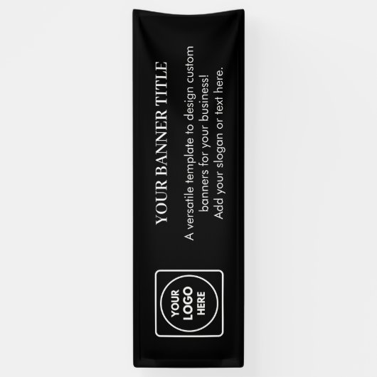 Zwarte aangepaste Logo-banner | Modern zakelijk ev Spandoek (Verticaal)