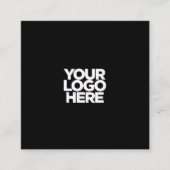 Zwarte, aangepaste logo-elegante professional vierkante visitekaartje (Voorkant)