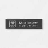 Zwarte aangepaste Logo | Gepersonaliseerd Kantoor- Deurbordje (Voorkant)