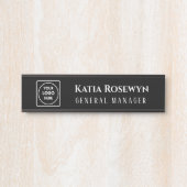 Zwarte aangepaste Logo | Gepersonaliseerd Kantoor- Deurbordje (Voorkant)