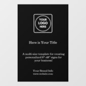 Zwarte aangepaste Logo | Minimaal stijlvol zakelij Raamsticker (Vel)