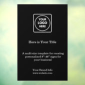 Zwarte aangepaste Logo | Minimaal stijlvol zakelij Raamsticker (Vel 3)