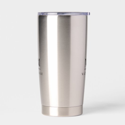 Zwarte aangepaste monogram initialen naam geïsoleerde drinkbeker (Links)