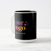 Zwarte aangepaste promo business logo mok (Voorkant links)