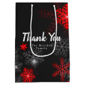 Zwarte, aangepaste sneeuwvlok kerstcadeau, nieuw j medium cadeauzakje (Achterkant)