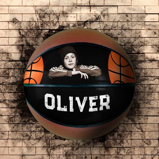Zwarte aangepaste speler naam aandenken foto basketbal