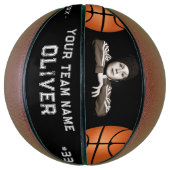 Zwarte aangepaste speler naam nummer aandenken fot basketbal (Verticaal)