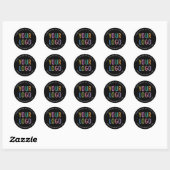 Zwarte Aangepaste Stickers Bedrijfslogo Klein Mini (Vel)