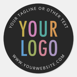 Zwarte Aangepaste Stickers Bedrijfslogo Klein Mini