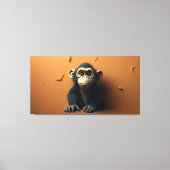 Zwarte aap canvas afdruk (Voorkant)