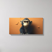 Zwarte aap canvas afdruk (Voorkant)