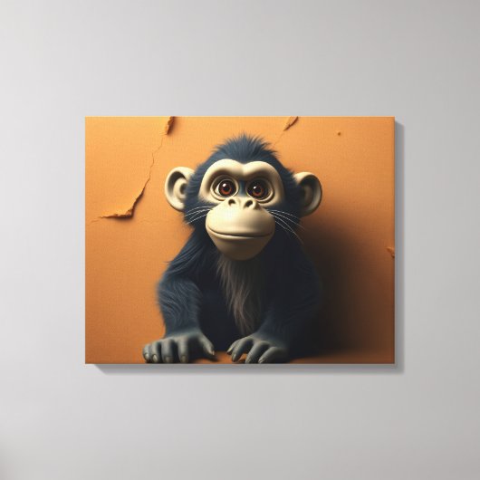 Zwarte aap canvas afdruk (Voorkant)