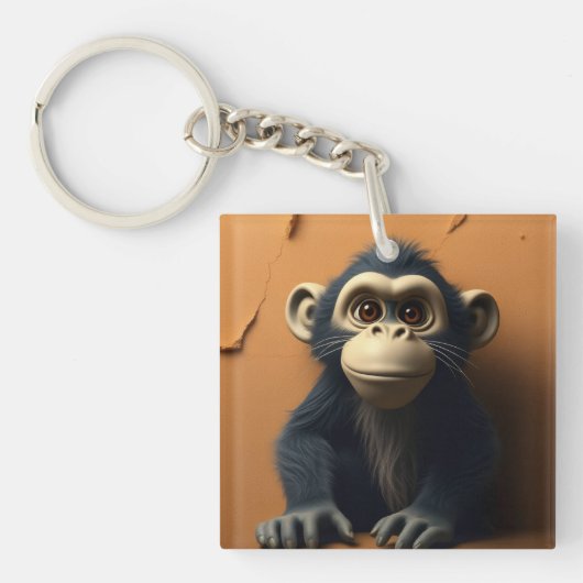Zwarte aap sleutelhanger (voorkant)