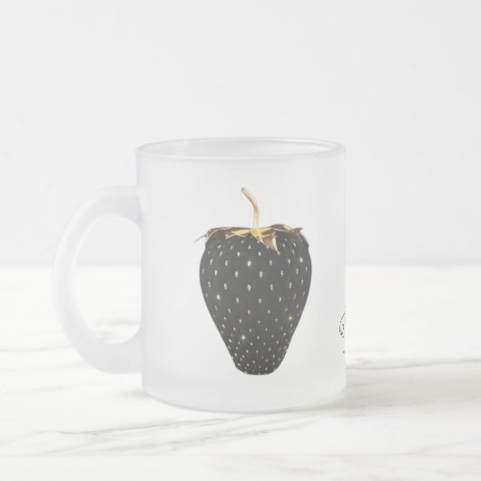 Zwarte aardbei matglas koffiemok (Links)